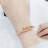 Anti tarnish Stone Nail bangle bracelet