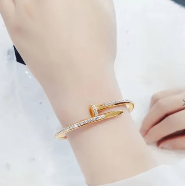 Anti tarnish Stone Nail bangle bracelet