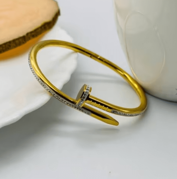 Anti tarnish Stone Nail bangle bracelet