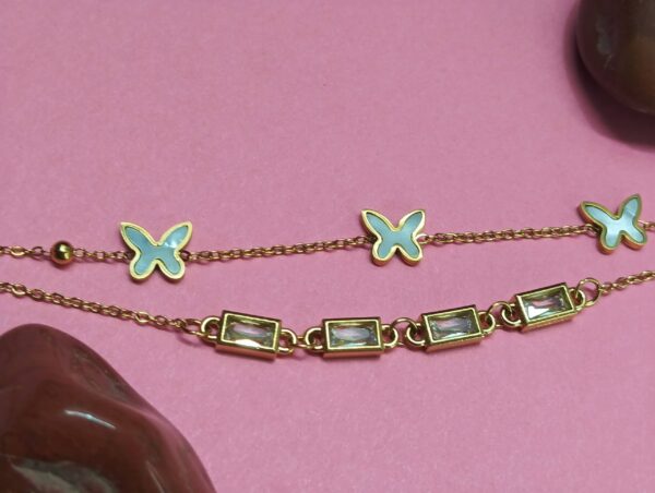 Layered Butterfly Charm Bracelet