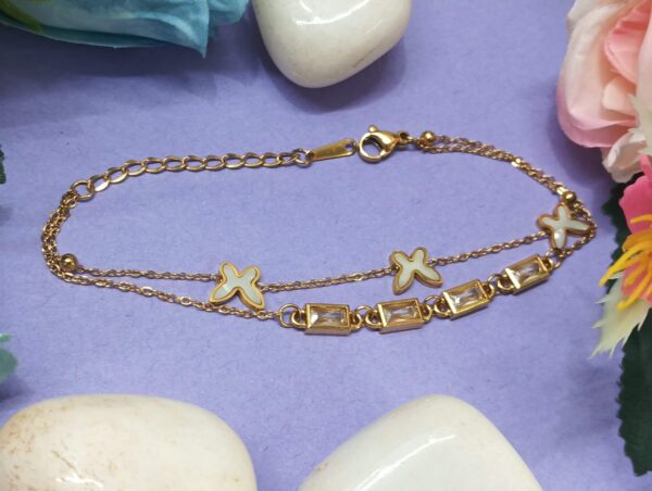 Layered Butterfly Charm Bracelet