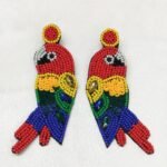 Handmade Beaded Parrot Earrings for Women