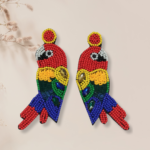 Handmade Beaded Parrot Earrings for Women
