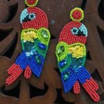 Handmade Beaded Parrot Earrings for Women