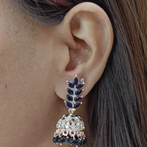 Gold-Tone Traditional Leaf Jhumka Earrings
