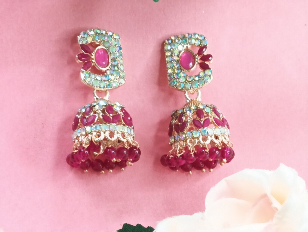 Gold-Tone Traditional Jhumka Earrings