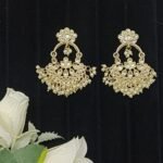 Floral Stud Design with Elegant Pearl Drops