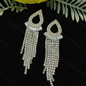 Silver-Plated Tassel Dangle Earrings