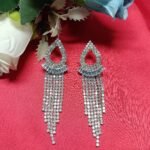 Silver-Plated Tassel Dangle Earrings