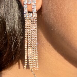 Earrings With Rhinestone Square Studs