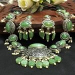 Resin Stone Opera Necklace Set
