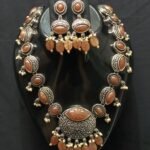 Acrylic Brown Resin Beads Opera Necklace Set