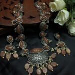 Acrylic Brown Resin Beads Opera Necklace Set