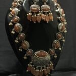 Acrylic Brown Resin Beads Opera Necklace Set