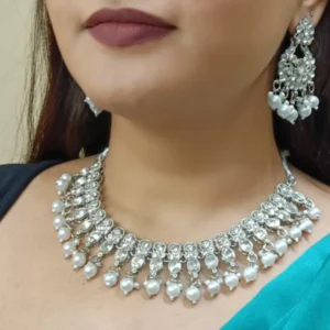 Traditional Silver-Tone Princess Necklace Set