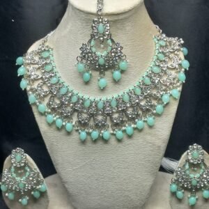 Traditional Silver-Toned Collar Necklace Set