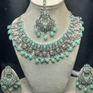 Traditional Silver-Toned Collar Necklace Set