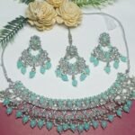 Traditional Silver-Toned Collar Necklace Set