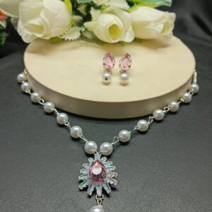 Silver-Tone Pearl Necklace Set
