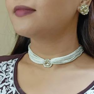 Beaded Multi-Strand Choker Necklace Set