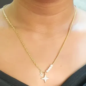 Gold-Toned Star Pendant For Women