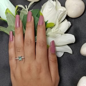 Anti-tarnish Simulated Gemstone Studded Ring