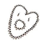 Seashell and Wooden Bead Matinee Necklace Set