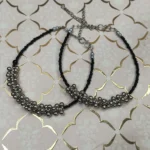Beaded Anklet With German Silver Clusters