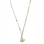 Dainty White Butterfly Pendant for Women