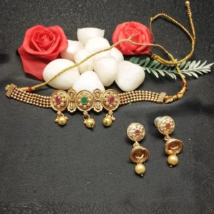 Elegant Bridal Temple Choker Necklace Set