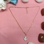 Dainty White Butterfly Pendant for Women