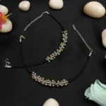 Beaded Anklet With German Silver Clusters