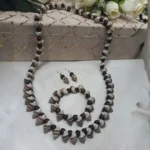 Seashell and Wooden Bead Matinee Necklace Set