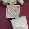 Heart Shaped Floral Pearl Earrings