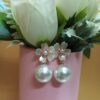 Heart Shaped Floral Pearl Earrings