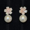 Heart Shaped Floral Pearl Earrings
