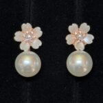 Heart Shaped Floral Pearl Earrings