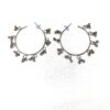 German Silver Ghunghru Hoop Bali Earrings