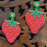 Handcrafted Strawberry Bead Earrings Handcrafted Strawberry Bead Earrings