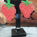 Handcrafted Strawberry Bead Earrings