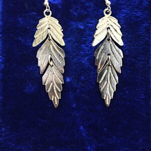 German Silver Leaf Dangle Earrings