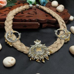 Designer Dual Tone Kundan Pendant