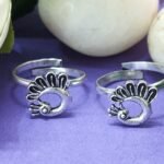 German Silver Adjustable Peacock Toe Rings