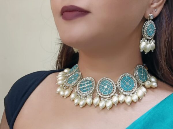 Kundan Studded Gold Plated necklace set