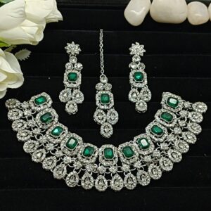 AD studded Choker Necklace Set