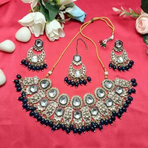 Gold Plated Kundan studded Necklace Set