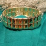 Gold-Tone Grid Link Bracelet for Women
