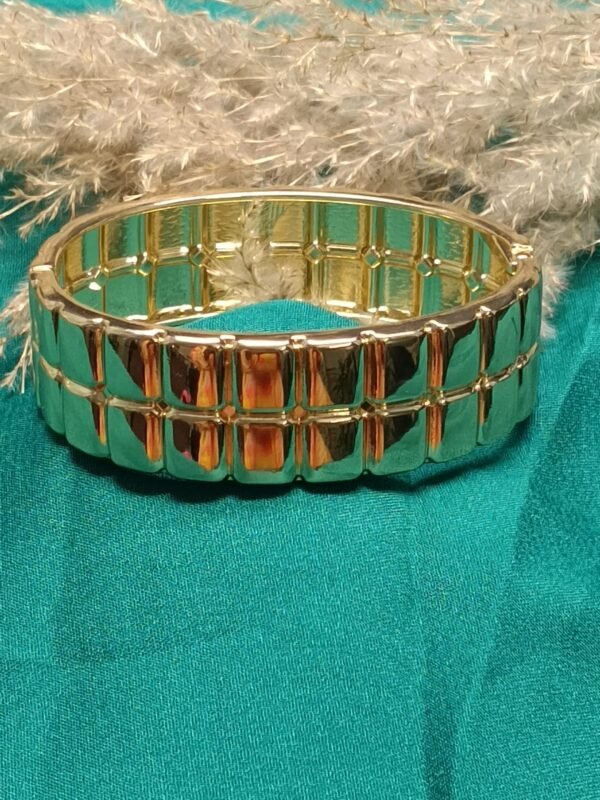 Gold-Tone Grid Link Bracelet for Women