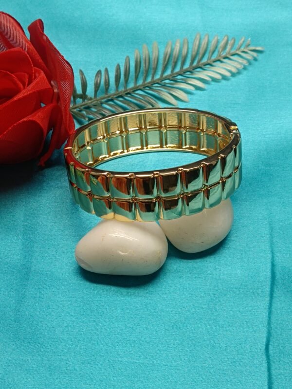 Gold-Tone Grid Link Bracelet for Women