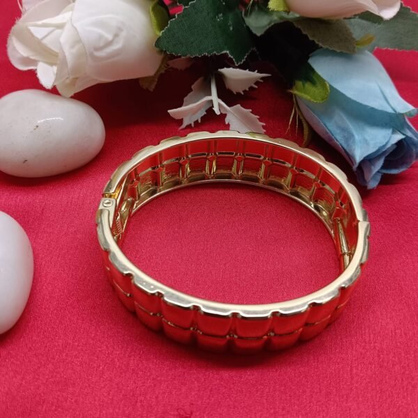 Gold-Tone Grid Link Bracelet for Women